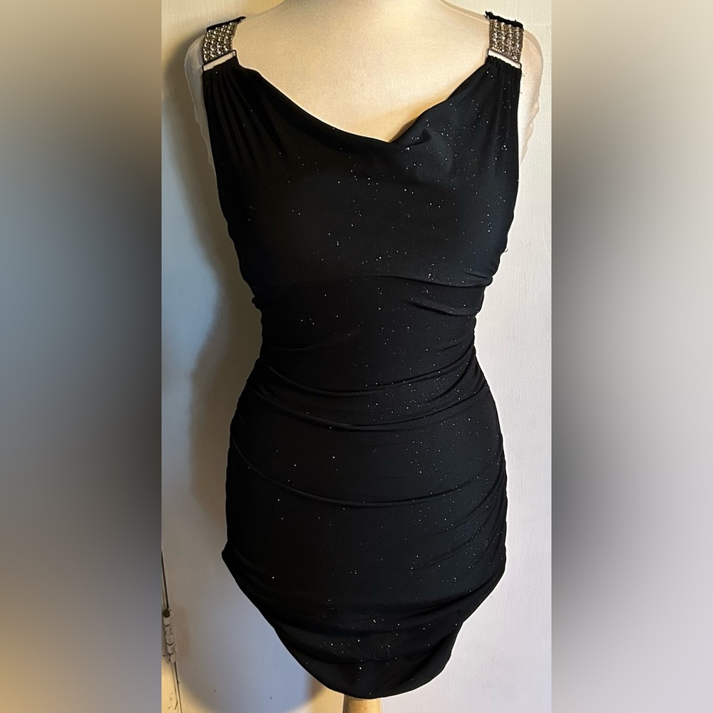 Ruby Rox Black Glitter Mini Dress Size S